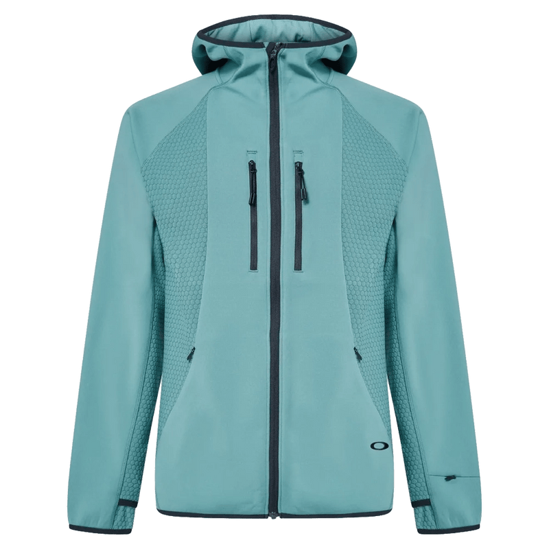 Main view of the Oakley Drift Tech Fleece Hoodie in Pacific colourway, men's model
