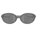 Front view of the Oakley Eye Jacket Redux Sunglasses in Matte Gret Fingerprint, Prizm Black lens, unisex model