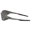 Side view of the Oakley Eye Jacket Redux Sunglasses in Matte Gret Fingerprint, Prizm Black lens, unisex model