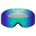 Front view of the Oakley Flight Deck Pro XM Goggles in Black, Prizm Argon and Iced lens, unisex model