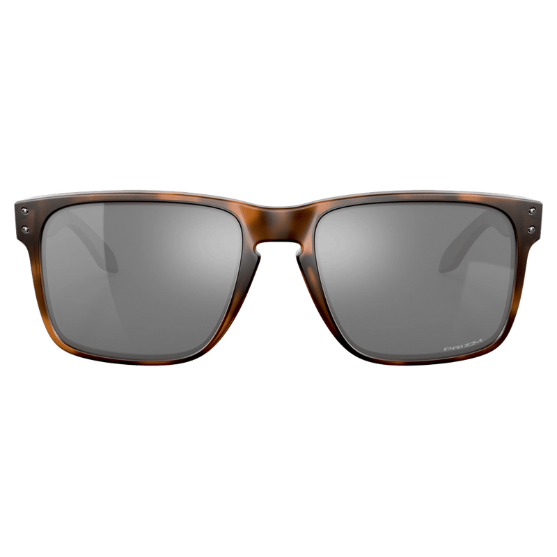 Front view of the Oakley Holbrook Sunglasses in Matte Brown Tortoise, Prizm Black lens, unisex model