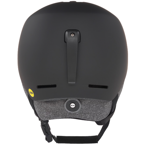Back view of Oakley Mod 1 snow Helmet in Blackout featuring Mip protection, BOA fit system and magnetic fidlock