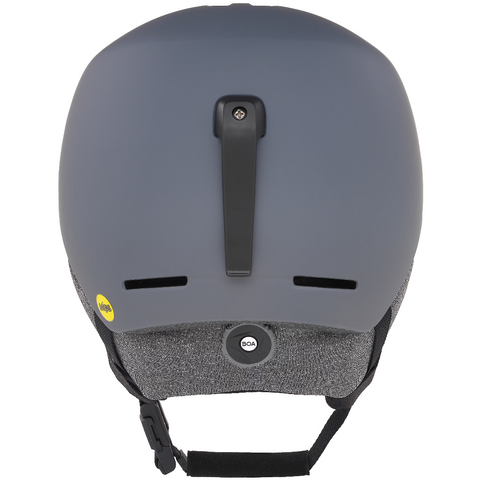 Back view of Oakley Mod 1 snow Helmet in Forged Iron featuring Mip protection, BOA fit system and magnetic fidlock