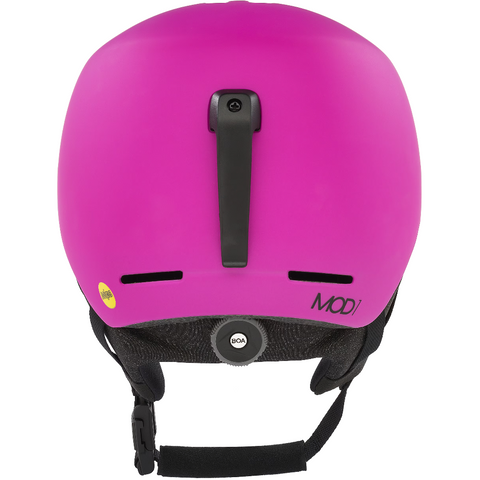 Back view of Oakley Mod 1 snow Helmet in Ultra Purple featuring Mip protection, BOA fit system and magnetic fidlock