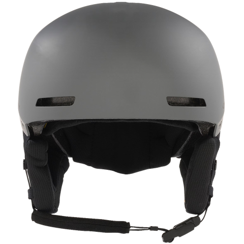 Front view of Oakley Mod 1 Pro snow Helmet in Forged Iron featuring Mip protection, BOA fit system and magnetic fidlock