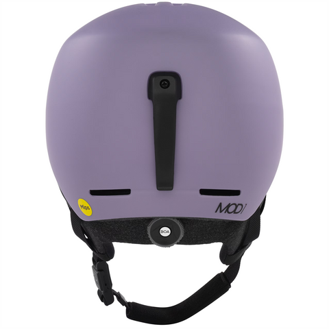 Back view of Oakley Mod 1 snow Helmet in Matte Lilac featuring Mip protection, BOA fit system and magnetic fidlock