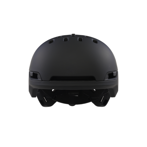 Front view of Oakley MOD BC snow Helmet in Blackout featuring featuring MIPS proteciton, BOA fit system, hidden hat bottom, front fixed vents, active vents