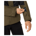 Pass pocket view of the Oakley Range Rc 2.0 Ski Jacket in Army Green colourway, men's model