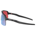 Side view of the Oakley Sutro Lite Sunglasses in Matte Carbon, Prizm Snow Sapphire lens, unisex model