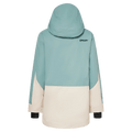 Back view of the Oakley Tnp Tbt Insulated Ski Jacket in Pacific colourway, women's model