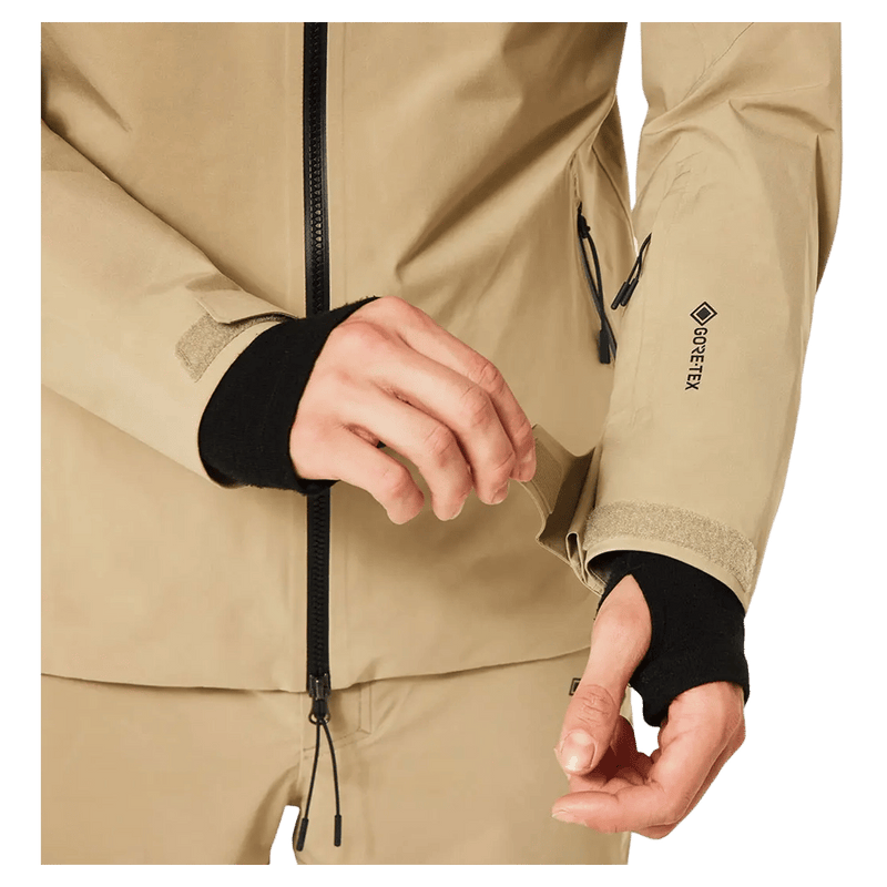 Wrist view of the Oakley Unbound Gore-Tex Shell 2.0 Ski Jacket in Pebble colourway, men's model