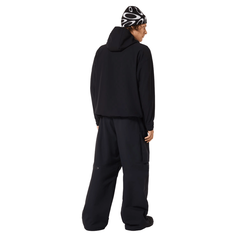 Back view of the Oakley Wintertide Softshell Hoodie in Black colourway, unisex's model