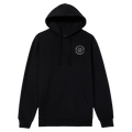 Front view of Brixton Oath V Hoodie in colour Black/Off White.