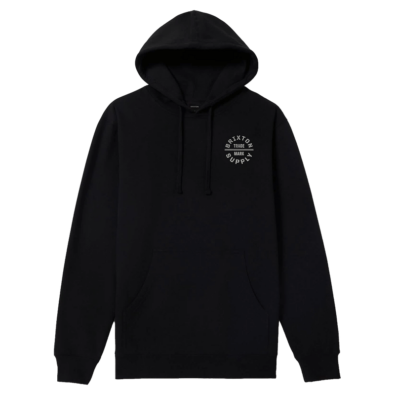 Front view of Brixton Oath V Hoodie in colour Black/Off White.