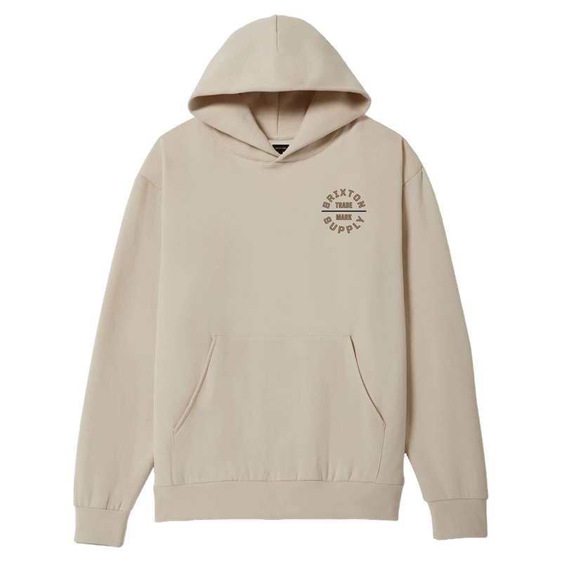 Front view of Brixton Oath V Hoodie in colour Bone.