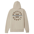 Back view of Brixton Oath V Hoodie in colour Bone.