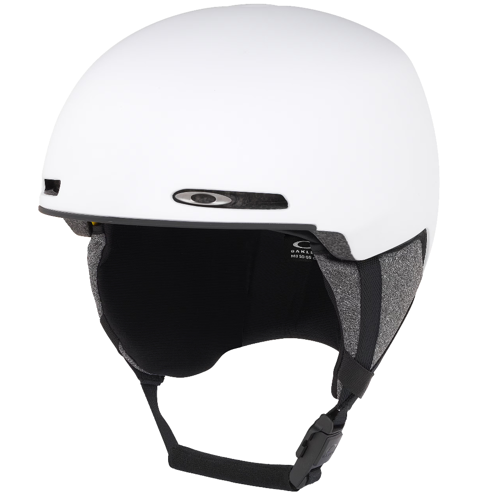 Okaley Mod 1 snow Asian Fit Helmet in White featuring Mip protection, BOA fit system and magnetic fidlock