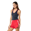 Side view of the P.E Nation Renewal Tank in Marine Blue and Strawberry colourway, women's model