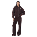 Main view of the PE NATION Established Zip Thru Hoodie Mahogany Jumper, 26/27 Womens's model