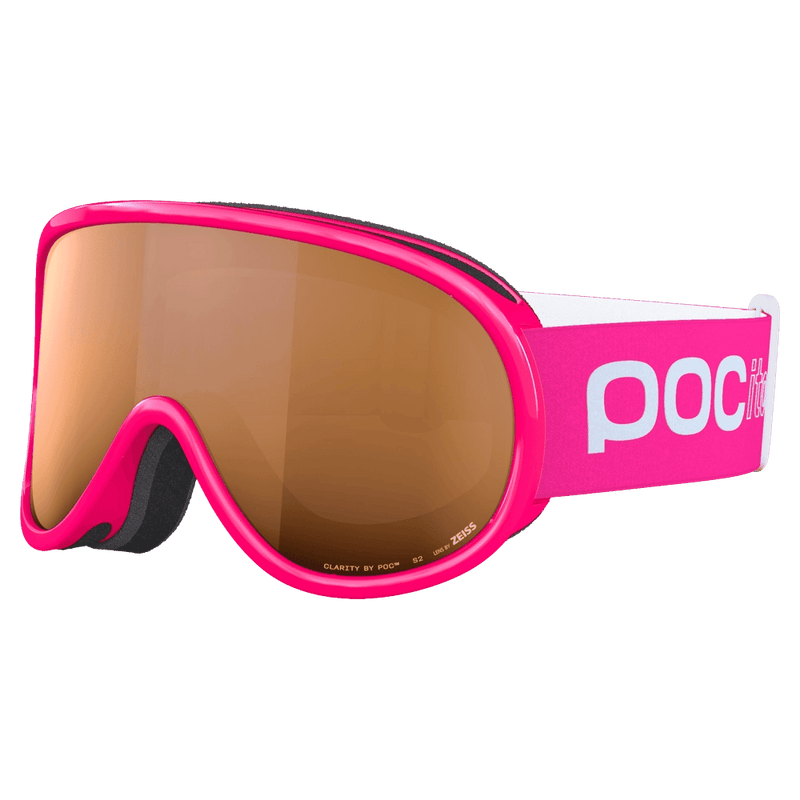 Main view of the Poc POCito Retina Goggles in Flourescent Pink colourway, kids's model