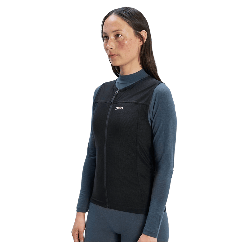 Front view of the Poc Vpd Air Vest Protection in Uranium Black colourway, women's model