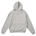 Back view of Resolve Linear Hoodie with a hood and ribbed cuffs in colour Grey Marle