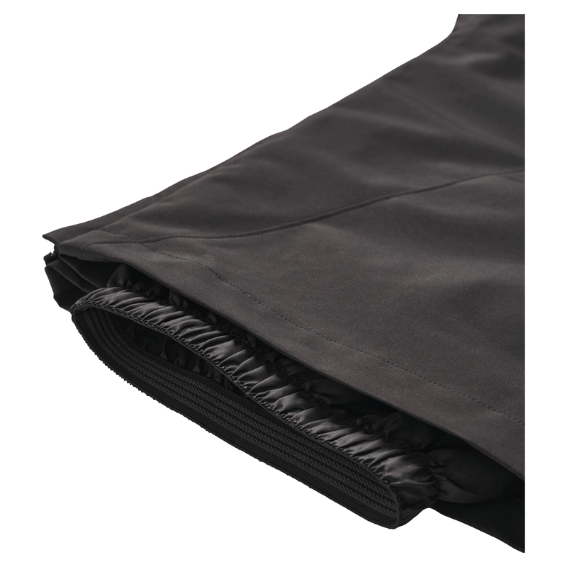 Black Resolve Sprinter Baggy cargo Ski Pants leg cuff detail with internal elastic snow gaiter.
