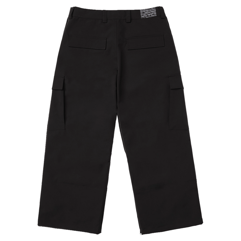 Back view of Resolve Sprinter Baggy cargo Ski Pants in colour Black