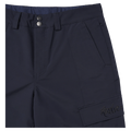 Navy Resolve Sprinter Baggy cargo ski pants with double snap closure and embroidered script logo on cargo pocket.
