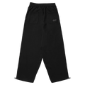 Black Resolve Daily Sweatpants back view with two rear pockets, elastic waist, and adjustable toggle drawstring hems.