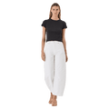 Front view of Rollas Gig Barrel Jeans - Womens in colour Vintage White.