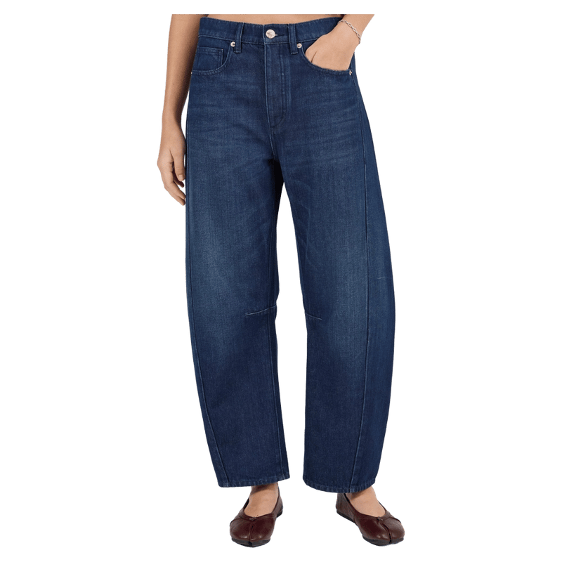 Close view of Rollas Arc Barrel Jeans - Womens in colour Murmur.