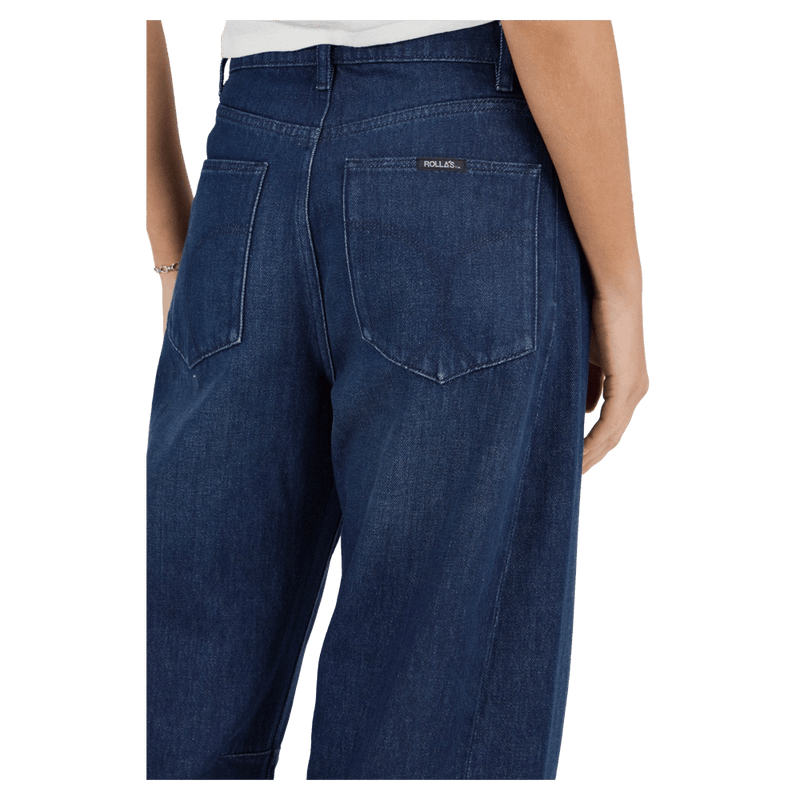 Back view of Rollas Arc Barrel Jeans - Womens in colour Murmur.