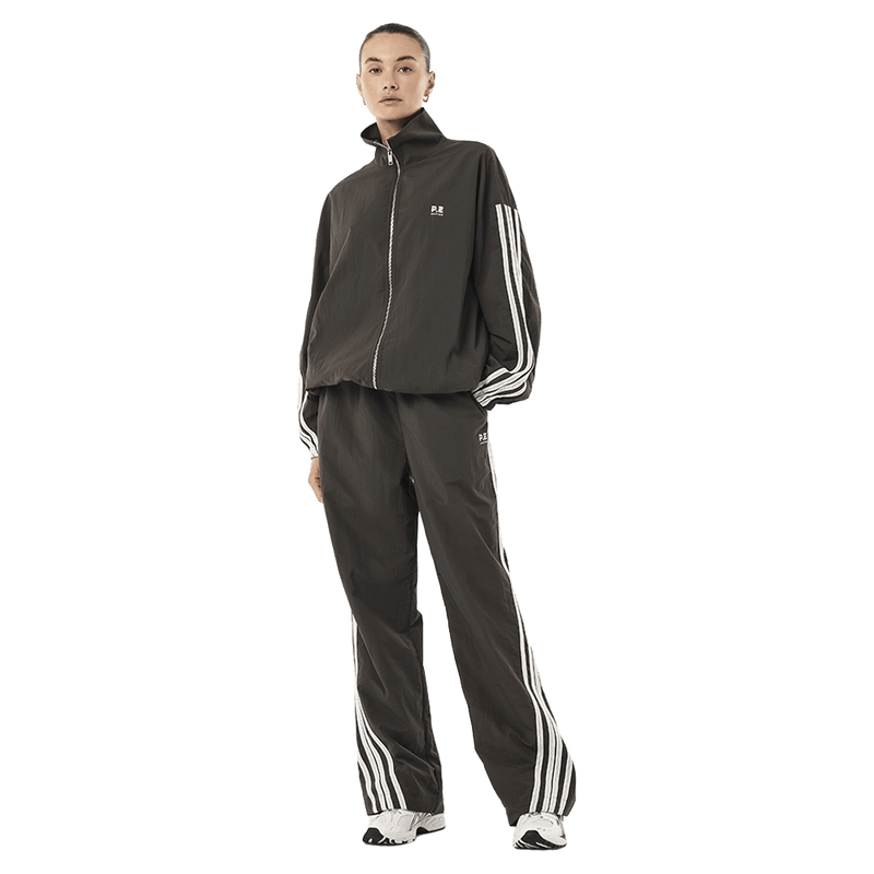 Full view of P.E Nation Radius Jacket - Womens in colour Coffee.