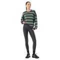 Full view of P.E Nation Retreat Stripe Sweater - Womens in colour Iron Stripe
