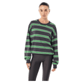 Front view of P.E Nation Retreat Stripe Sweater - Womens in colour Iron Stripe