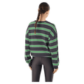 Back view of P.E Nation Retreat Stripe Sweater - Womens in colour Iron Stripe