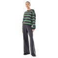 Full view of P.E Nation Retreat Stripe Sweater - Womens in colour Iron Stripe.