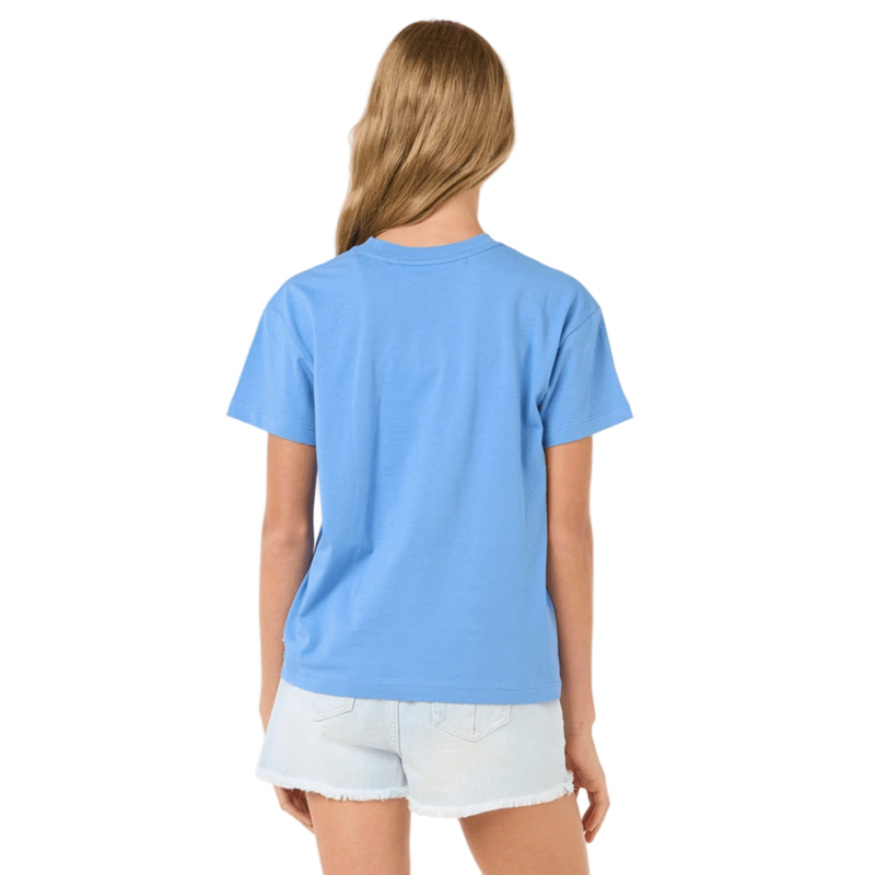 Back image of the Rip Curl Surf Puff Relaxed Tee- Girl in Blue