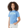 Side image of the Rip Curl Surf Puff Relaxed Tee- Girl in Blue