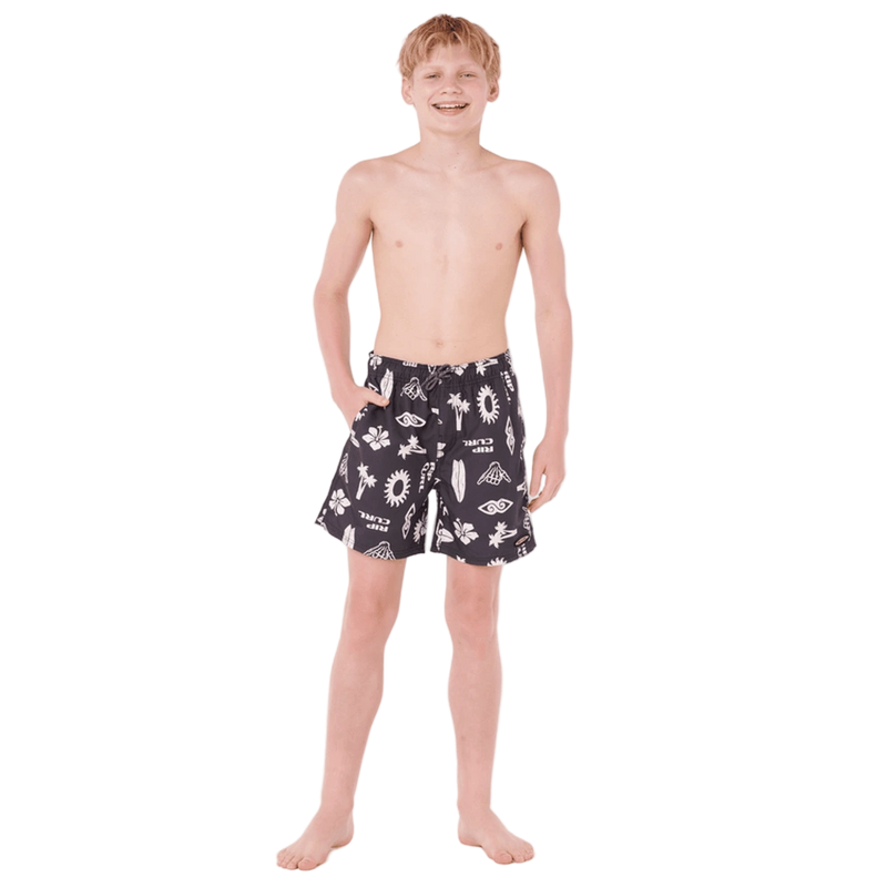 Full image of the Rip Curl Island Paradiso Volley -Boy in Washed Black