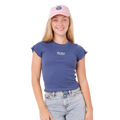 Front image of the Rip Curl Paradise Club Rib Tee - Girl in Washed Navy