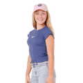 Side image of the Rip Curl Paradise Club Rib Tee - Girl in Washed Navy