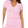 Detail image of the Rip Curl Sunset Luau Textured Tee in Pastel Pink
