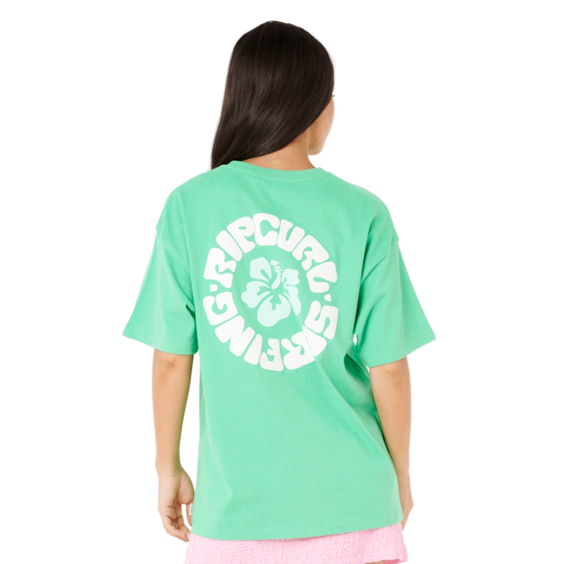 Back image of the Rip Curl Luxe Surf Heritage Tee in Irish Green