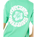 Detail image of the Rip Curl Luxe Surf Heritage Tee in Irish Green