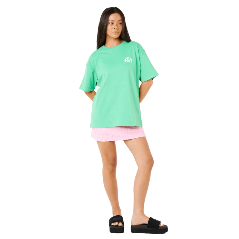 Full image of the Rip Curl Luxe Surf Heritage Tee in Irish Green