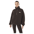 Front view of P.E Nation Rotate Quarter Zip - Womens in colour Coffee.
