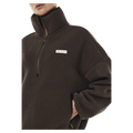 Close view of P.E Nation Rotate Quarter Zip - Womens in colour Coffee.