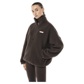 Side view of P.E Nation Rotate Quarter Zip - Womens in colour Coffee.